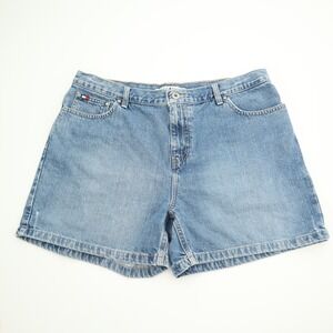 Tommy Hilfiger Boyfriend Denim Shorts Light Wash Distressed Women Size 12